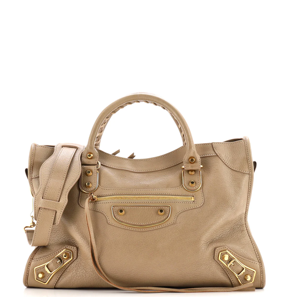 City Classic Metallic Edge Bag Leather Medium - Deep Luxury