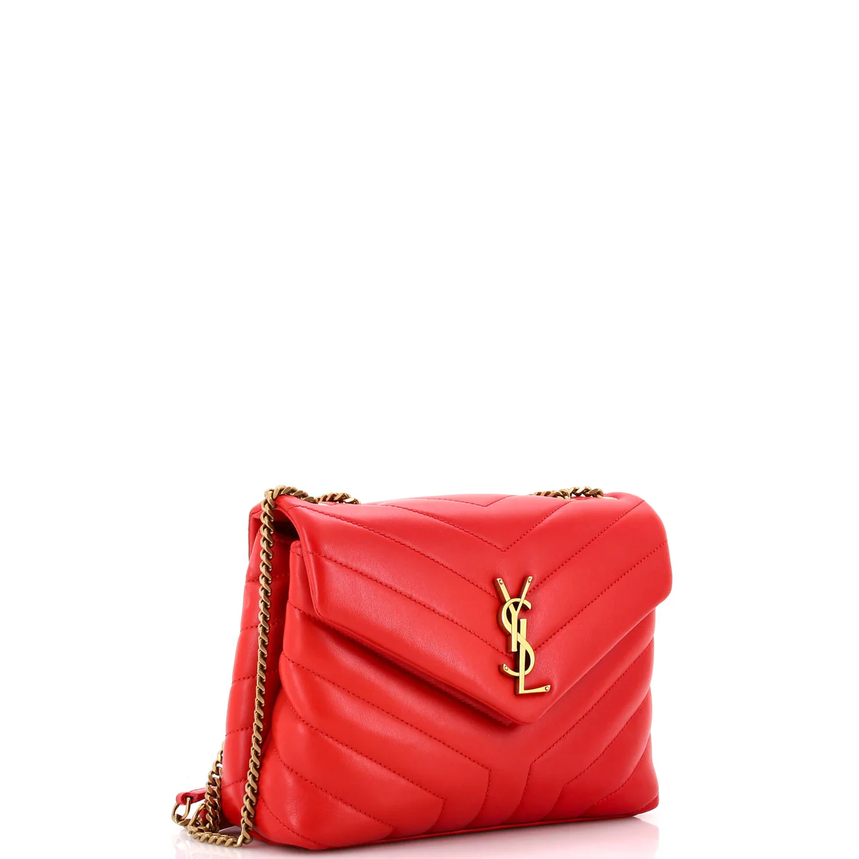 Loulou Shoulder Bag Matelasse Chevron Leather Small - Deep Luxury