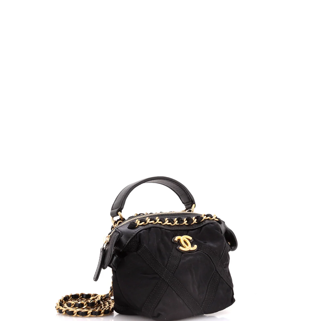 Top Handle Clutch with Chain Nylon with Grosgrain Mini - Deep Luxury