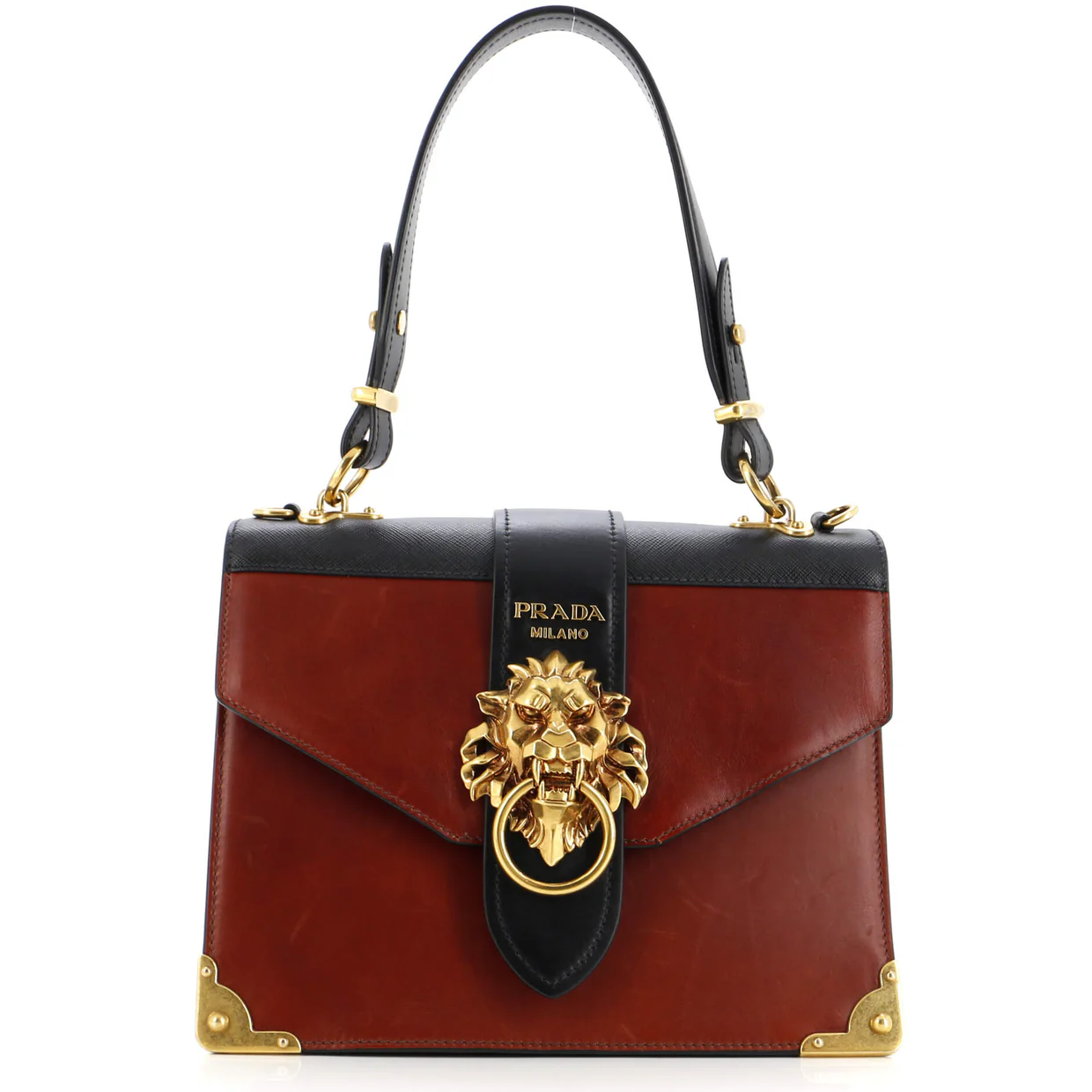 Animalier Cahier Convertible Shoulder Bag City Calf and Saffiano Medium - Deep Luxury