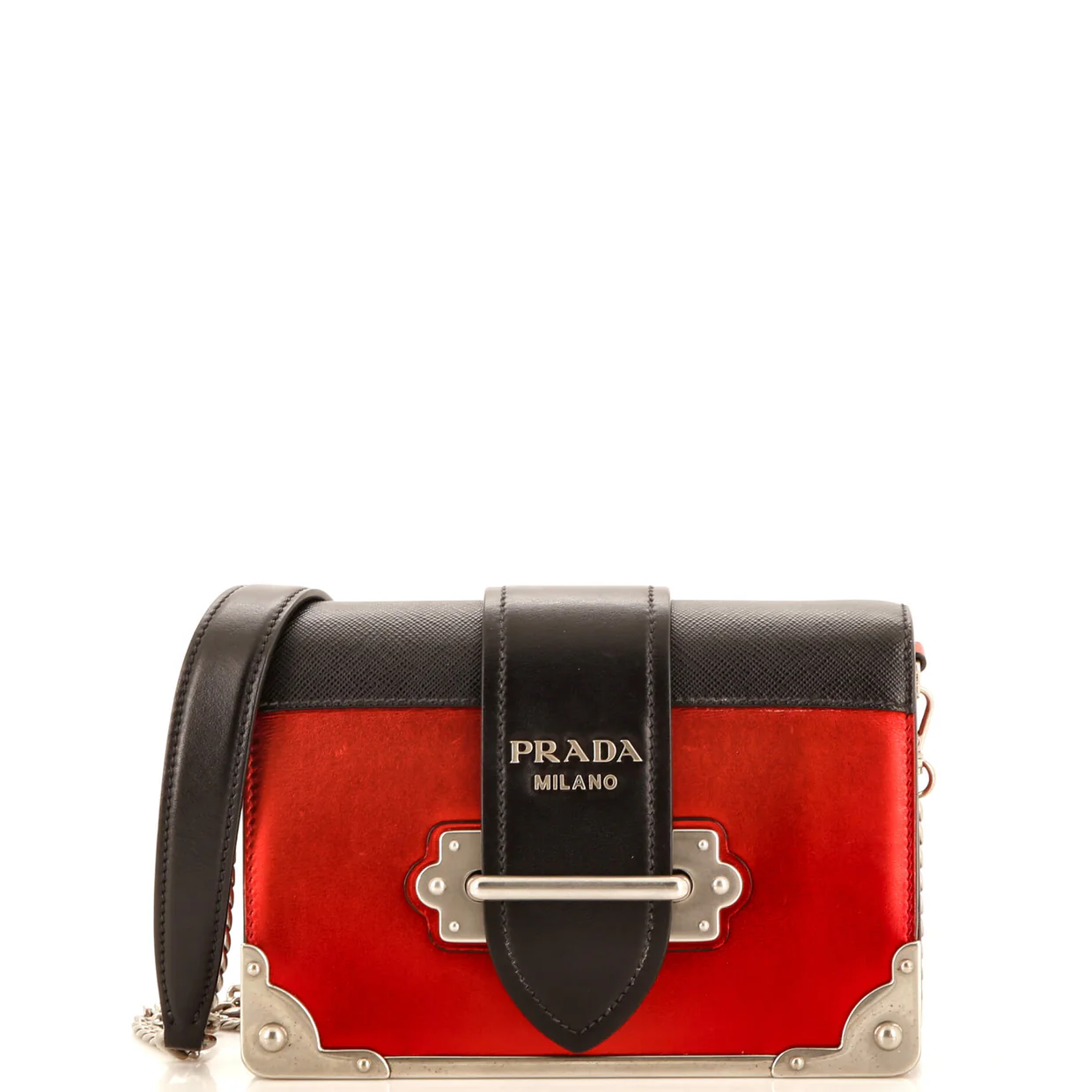 Cahier Chain Crossbody Bag City Calf and Saffiano Small - Deep Luxury