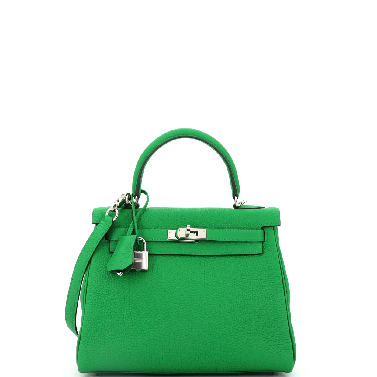 Kelly Handbag Bamboo Togo with Palladium Hardware 25 - Deep Luxury