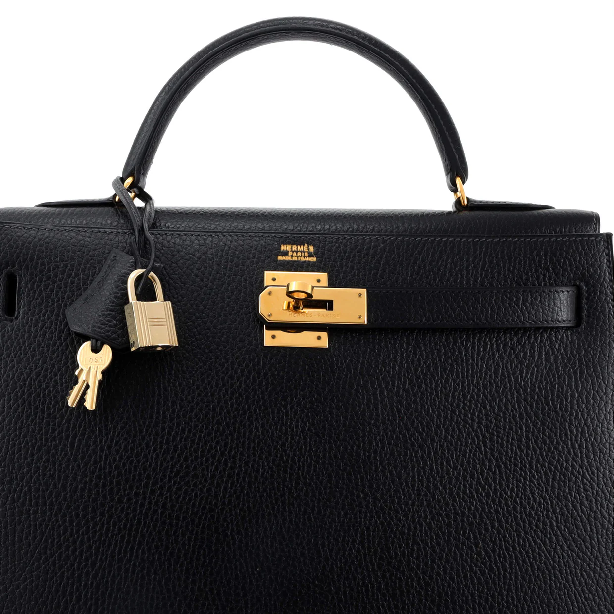 Kelly Handbag Noir Ardennes with Gold Hardware 32 - Deep Luxury