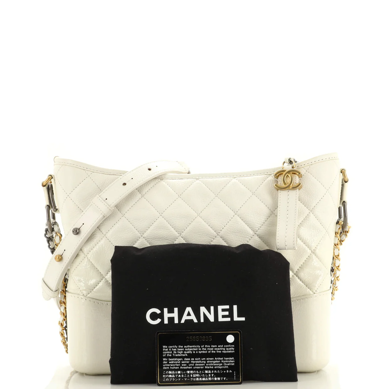 Gabrielle Hobo Quilted Goatskin and Patent Medium - Deep Luxury