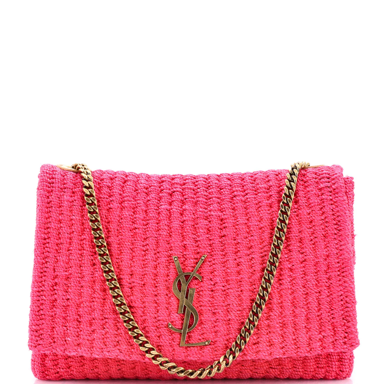 Kate 99 Tassel Flap Bag Woven Raffia Medium - Deep Luxury