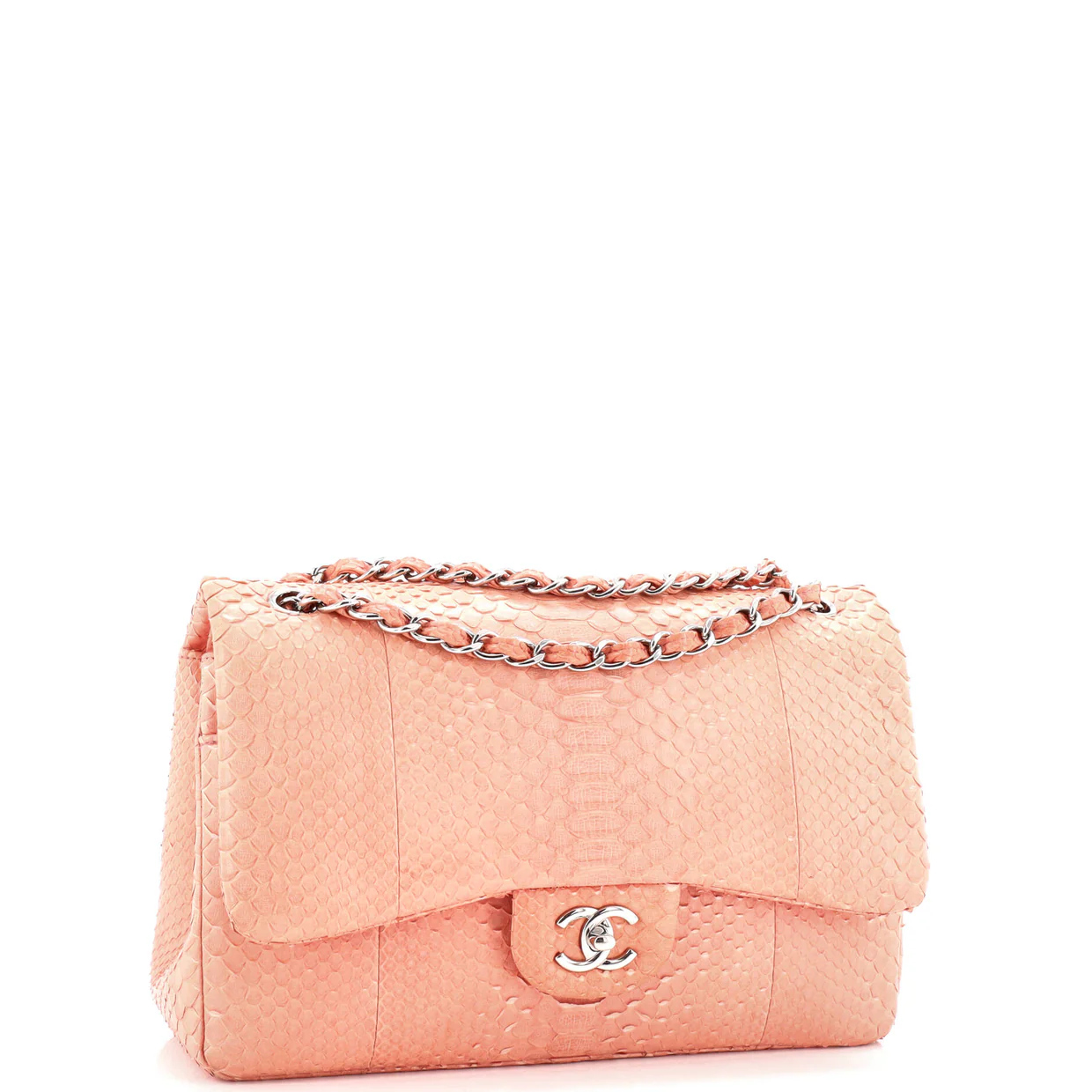 Classic Double Flap Bag Python Jumbo - Deep Luxury