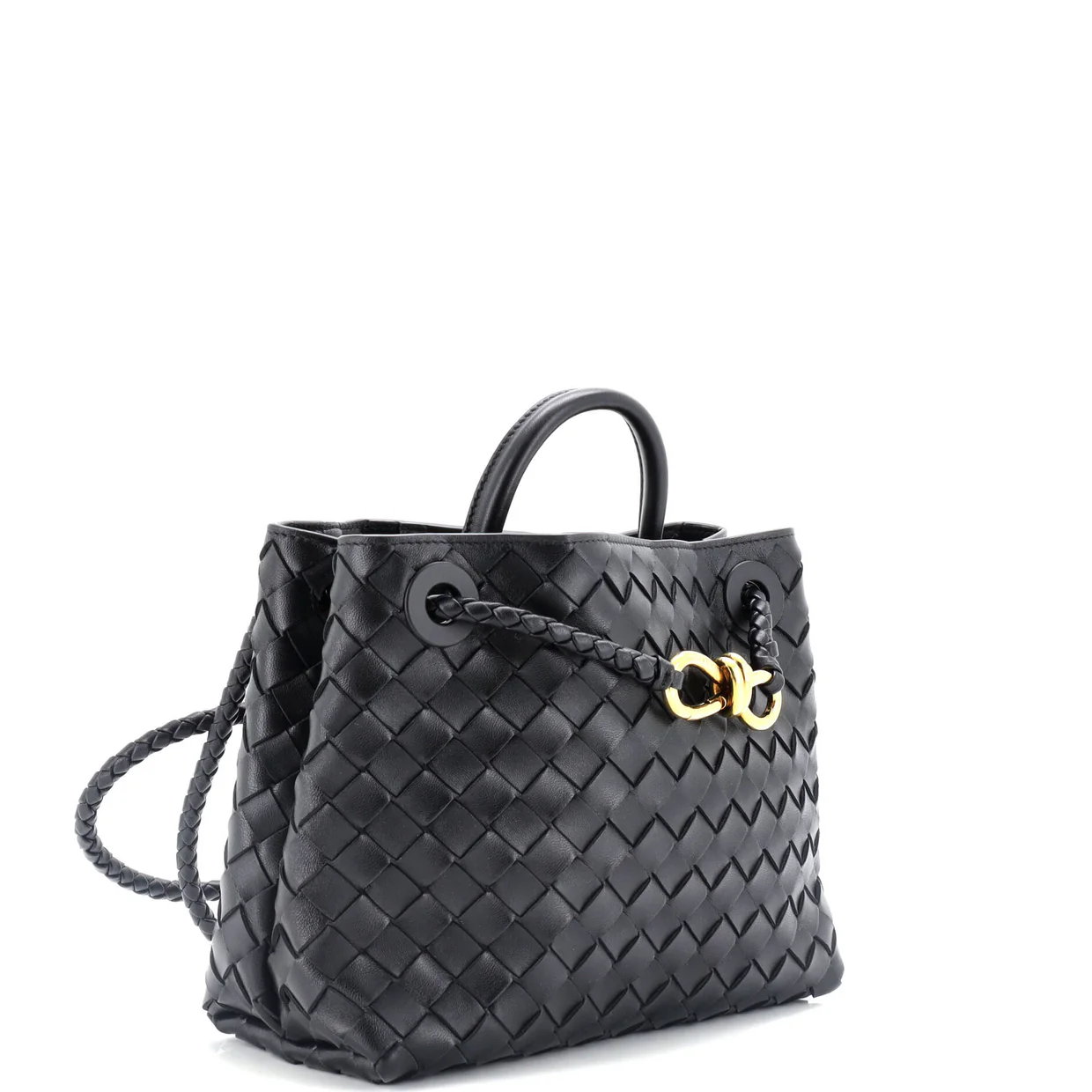 Andiamo Top Handle Bag Intrecciato Nappa Small - Deep Luxury