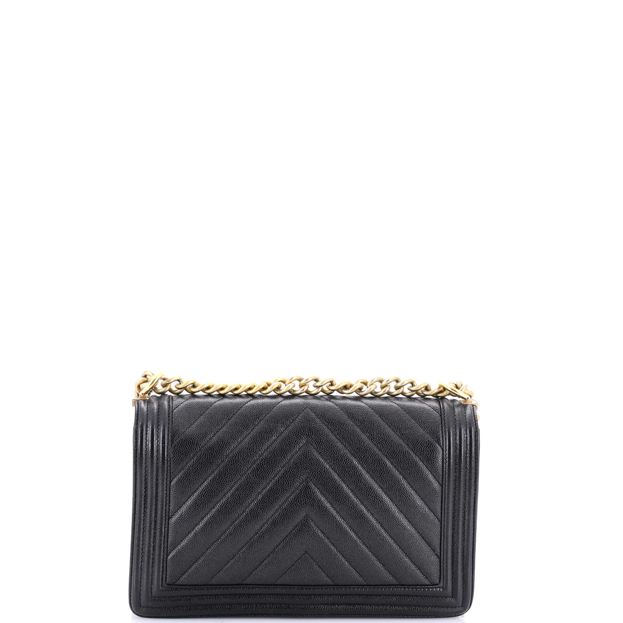 Boy Flap Bag Chevron Caviar New Medium - Deep Luxury