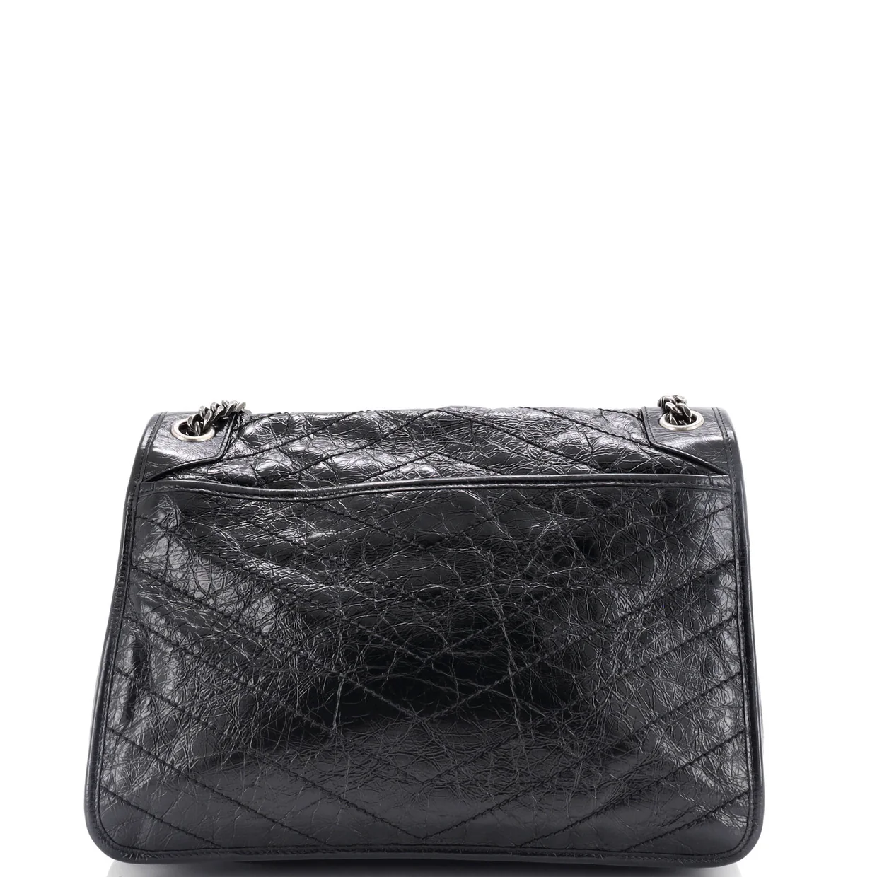 Niki Chain Flap Bag Matelasse Chevron Leather Large - Deep Luxury