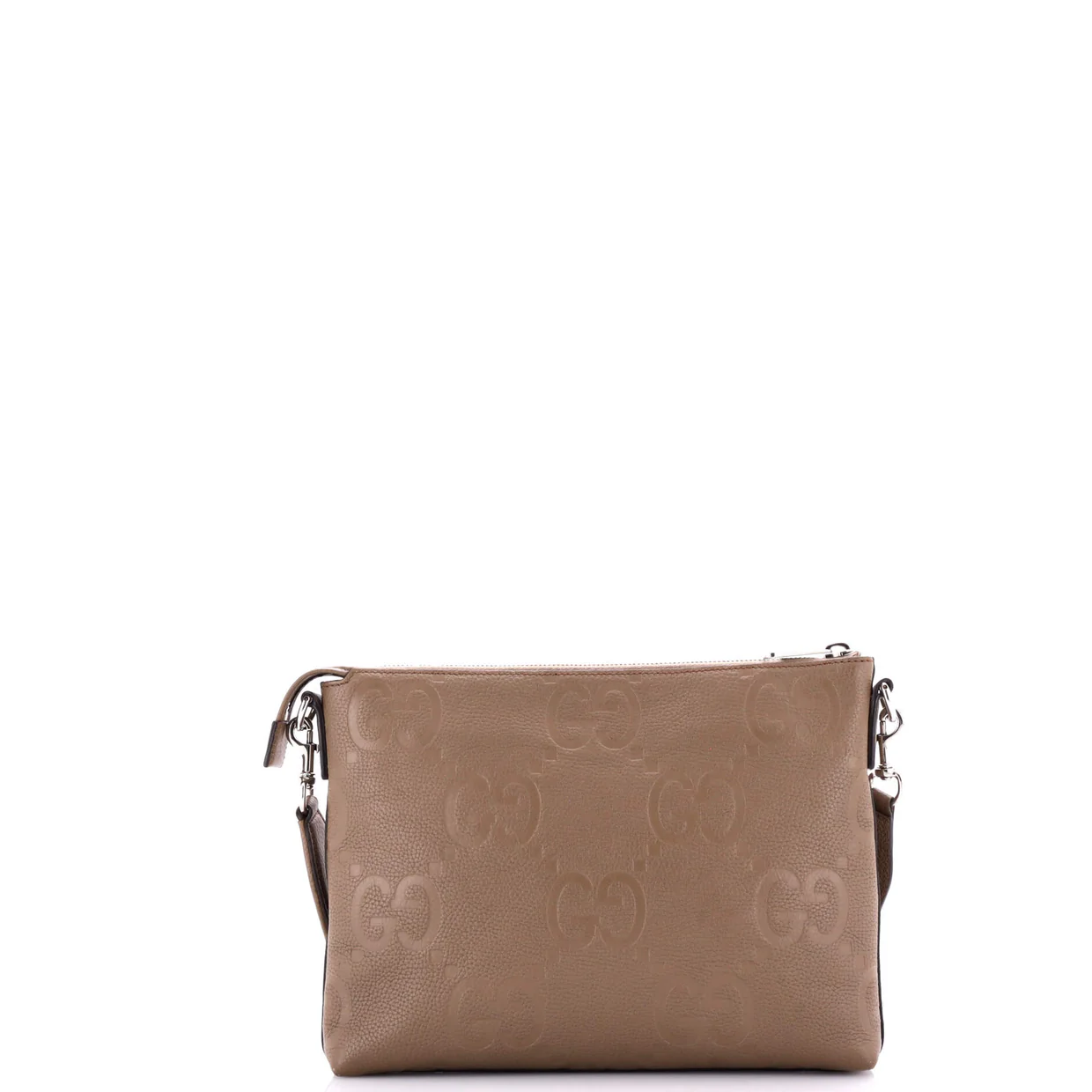 Zip Messenger Bag Jumbo GG Embossed Leather Medium - Deep Luxury