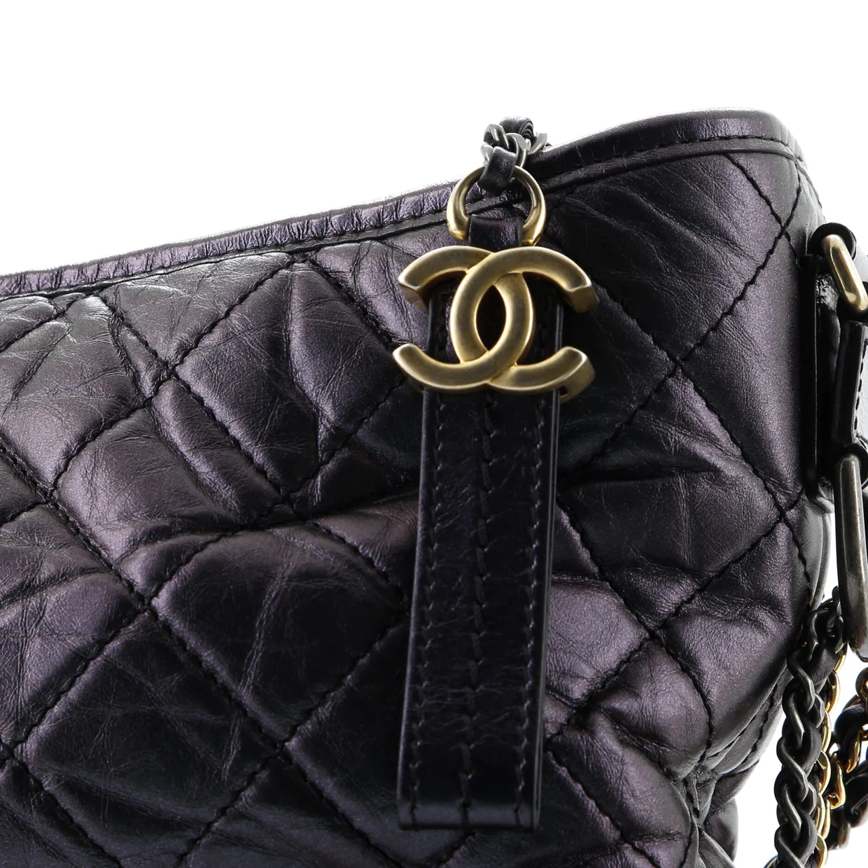 Gabrielle Hobo Quilted Iridescent Lambskin Medium - Deep Luxury