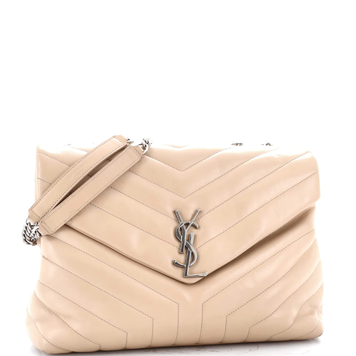 Loulou Shoulder Bag Matelasse Chevron Leather Medium - Deep Luxury