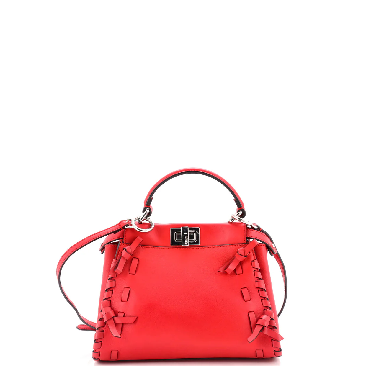 Bow Peekaboo Bag Whipstitch Leather Mini - Deep Luxury