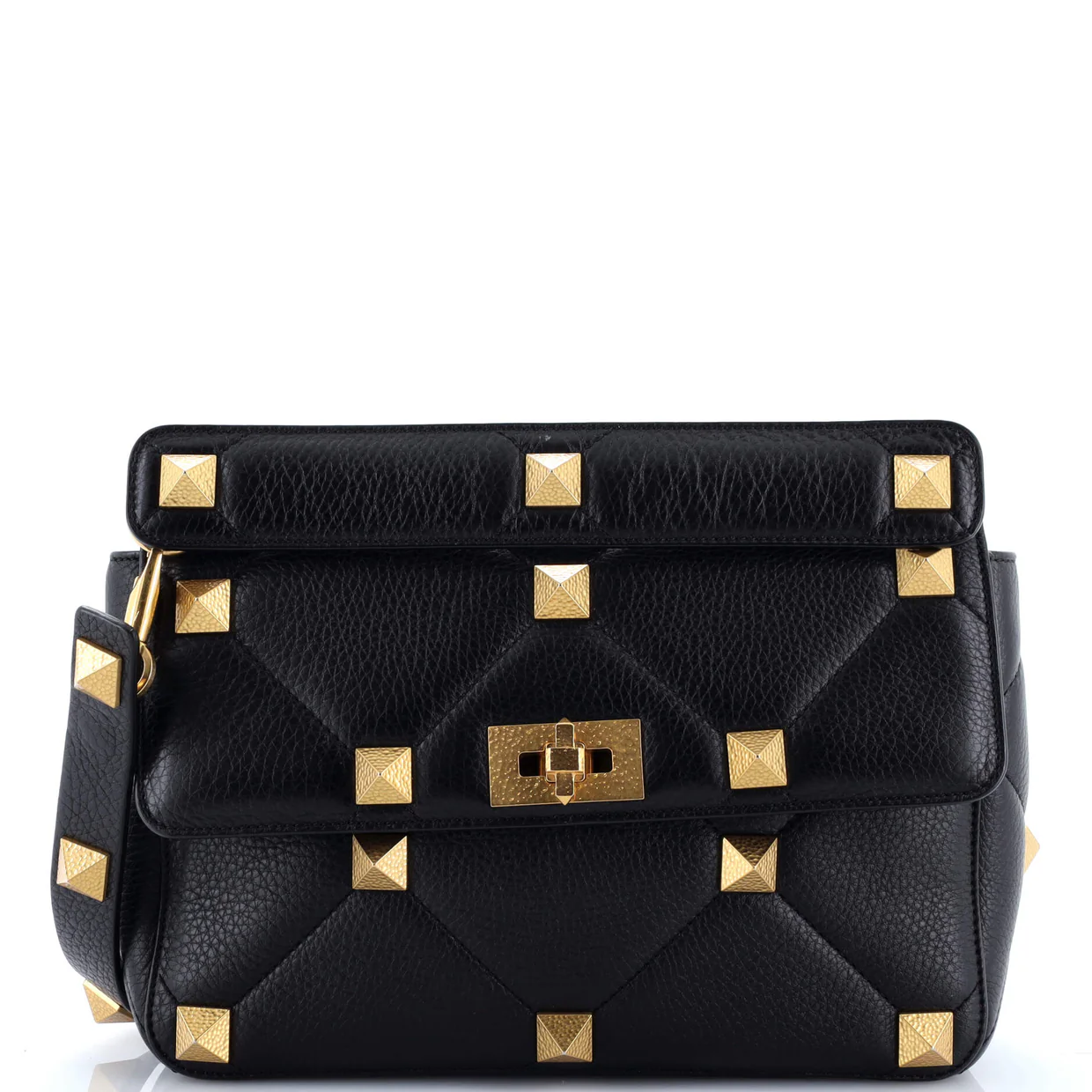 Roman Stud Flap Bag Quilted Leather Large - Deep Luxury