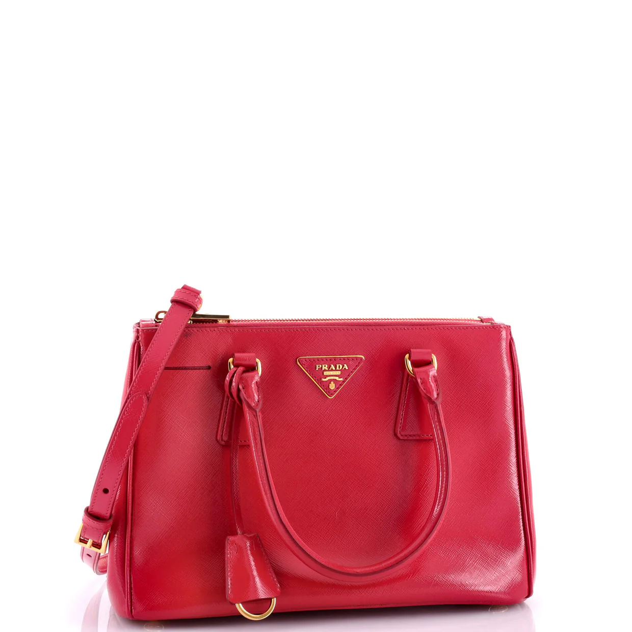 Double Zip Lux Tote Vernice Saffiano Leather Mini - Deep Luxury