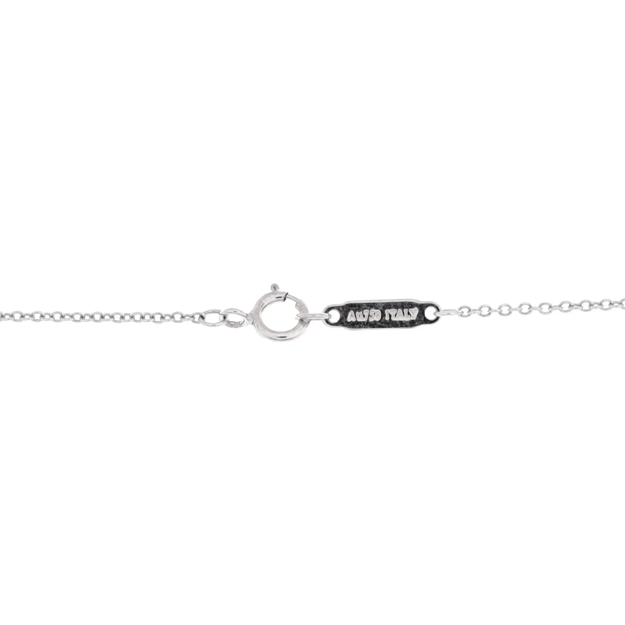 T Circle Pendant Necklace 18K White Gold with Diamonds Large - Deep Luxury