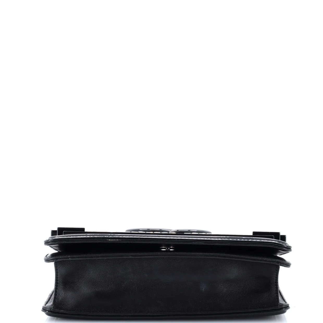 Boy Brick Flap Bag Patent with Crystal Inlaid Plexiglass Horizontal - Deep Luxury