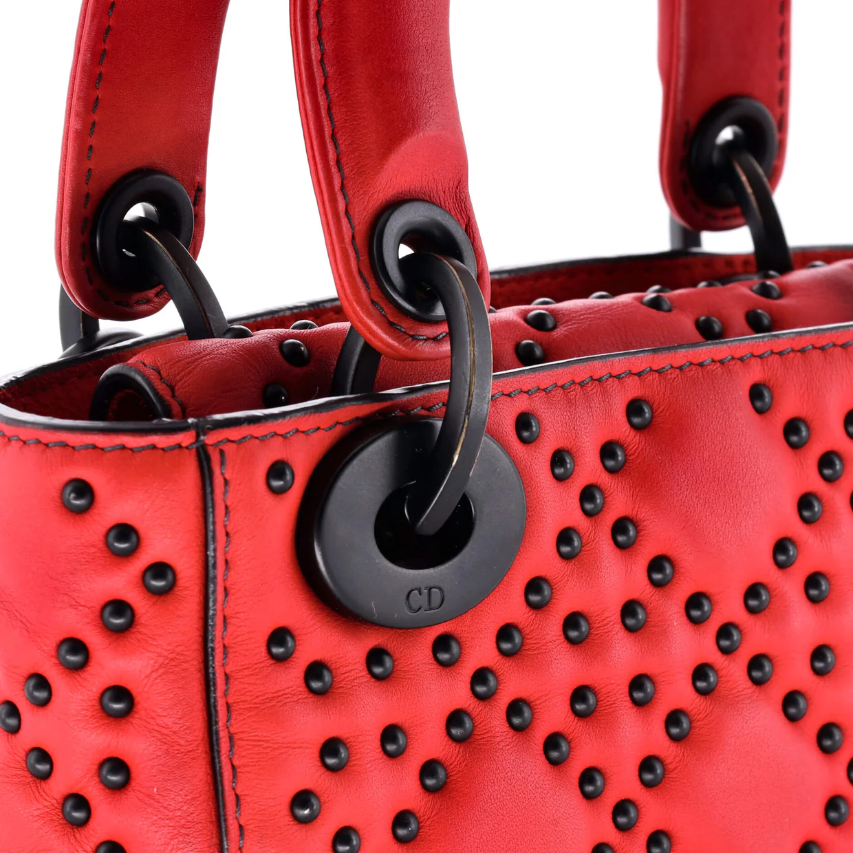 Lady Dior Chain Bag Cannage Studded Calfskin Mini - Deep Luxury