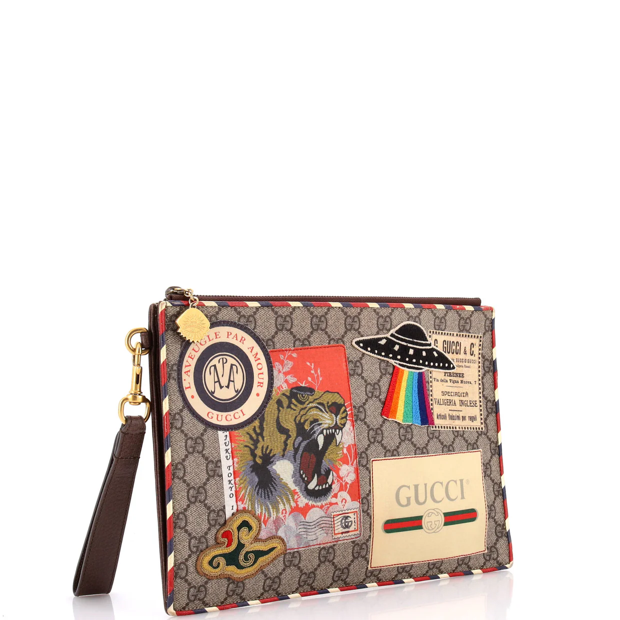 Courrier Pouch GG Coated Canvas with Applique - Deep Luxury