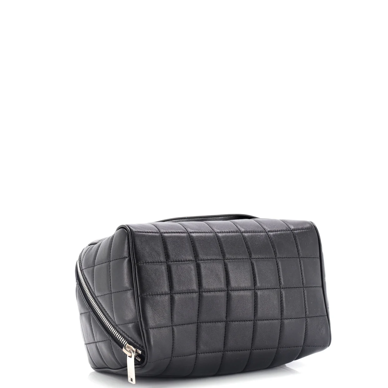 Cube Wash Bag Quilted Leather - Deep Luxury