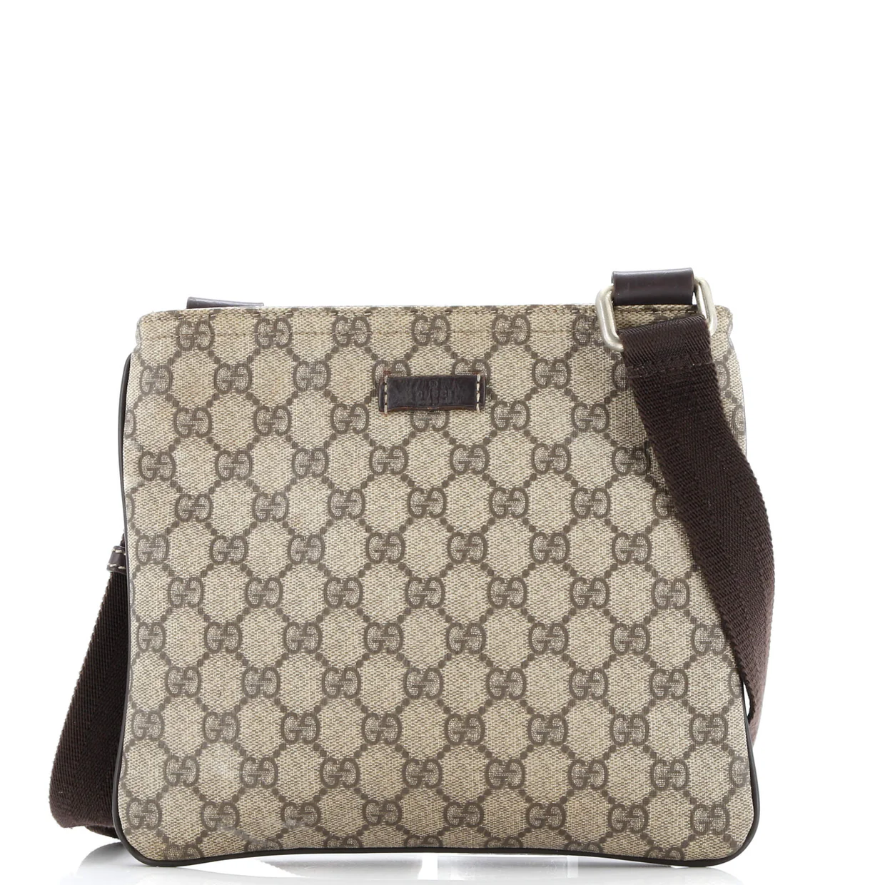 Zip Top Messenger Bag GG Coated Canvas Small - Deep Luxury