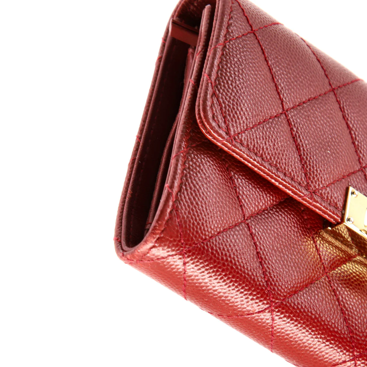 Golden Class Flap Wallet Quilted Caviar Small - Deep Luxury