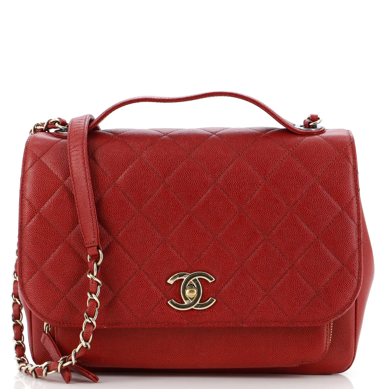 Business Affinity Flap Bag Quilted Caviar Large - Deep Luxury