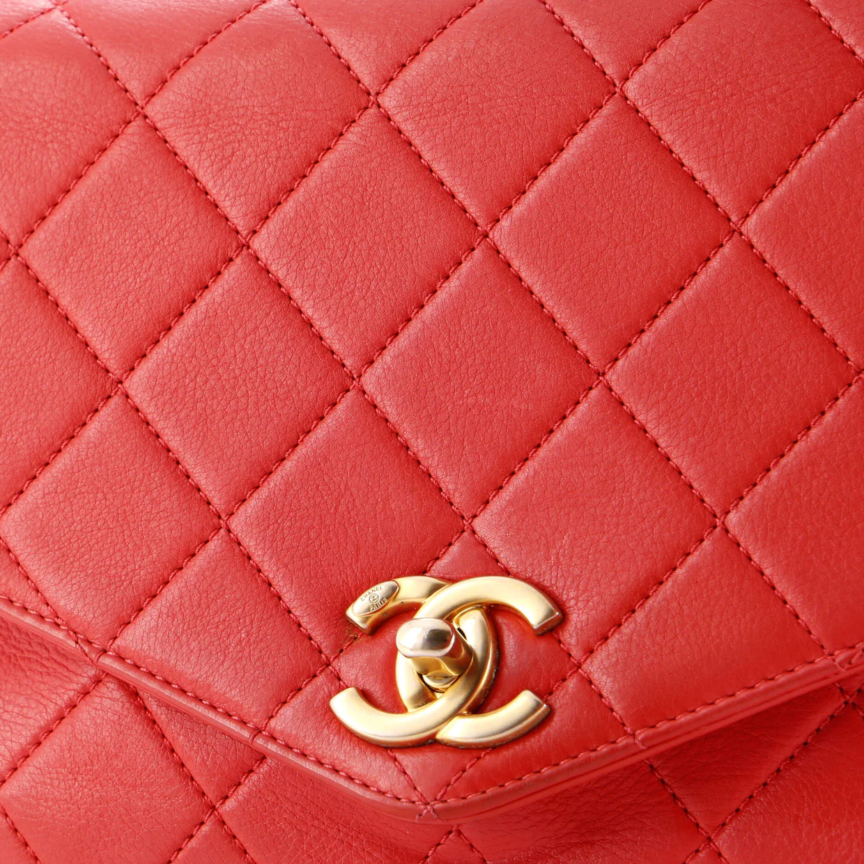 Gold Top Handle Bag Quilted Lambskin Medium - Deep Luxury