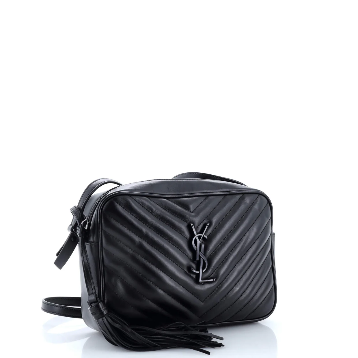Lou Camera Bag Matelasse Chevron Patent Small - Deep Luxury