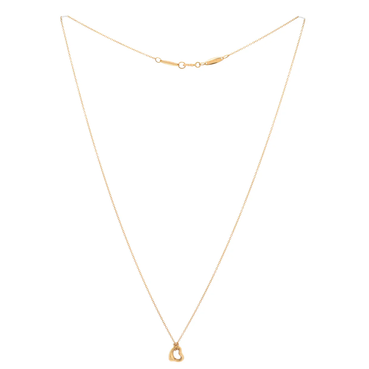 Elsa Peretti Open Heart Pendant Necklace 18K Yellow Gold 7mm - Deep Luxury