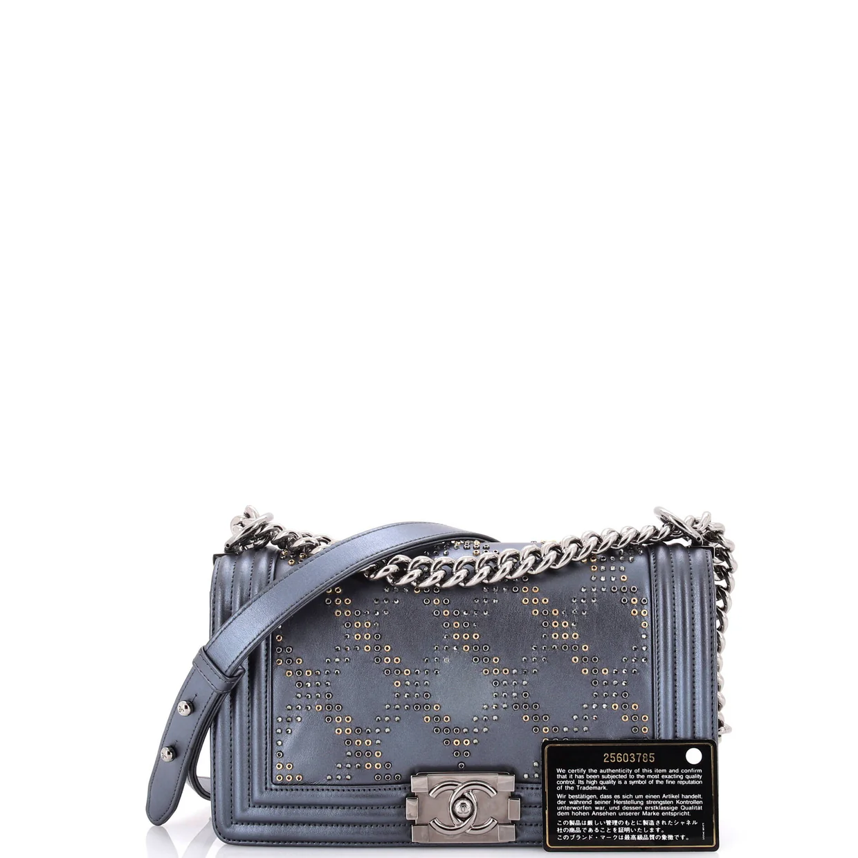 Boy Flap Bag Studded Leather Old Medium - Deep Luxury