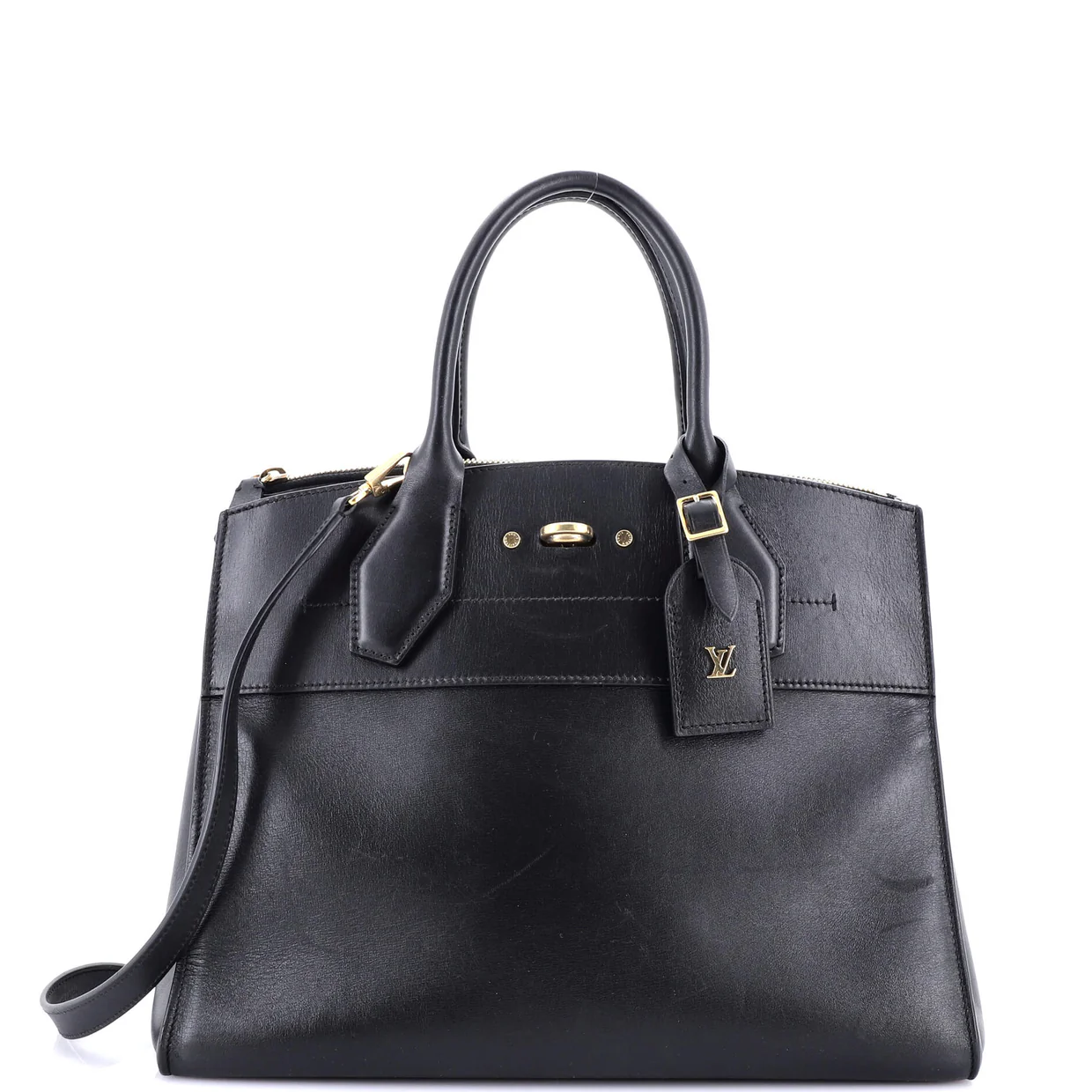 City Steamer Handbag Leather MM - Deep Luxury