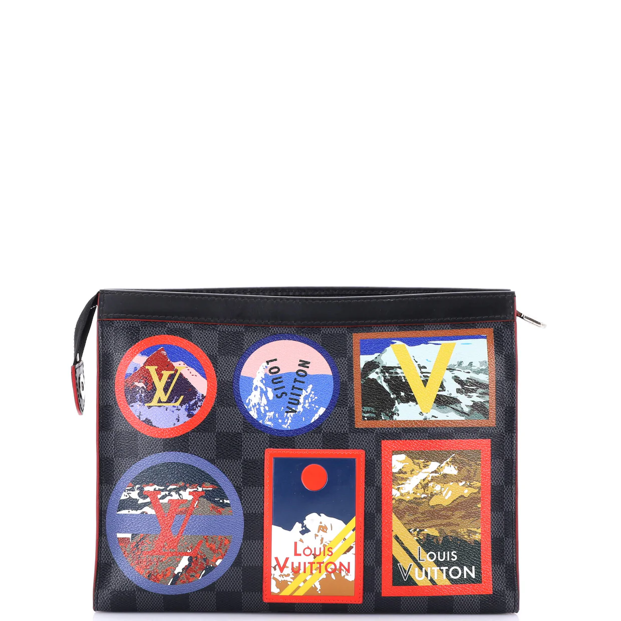Pochette Voyage Alps Patches Damier Graphite MM - Deep Luxury