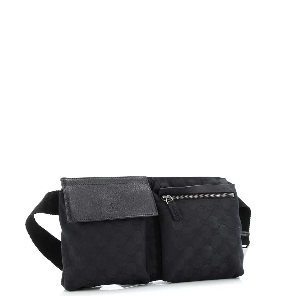 Vintage Double Belt Bag GG Canvas with Leather - Deep Luxury