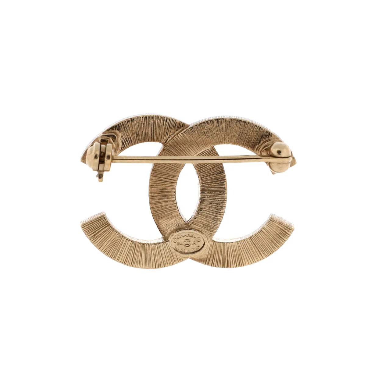 CC Brooch Metal with Faux Pearls - Deep Luxury