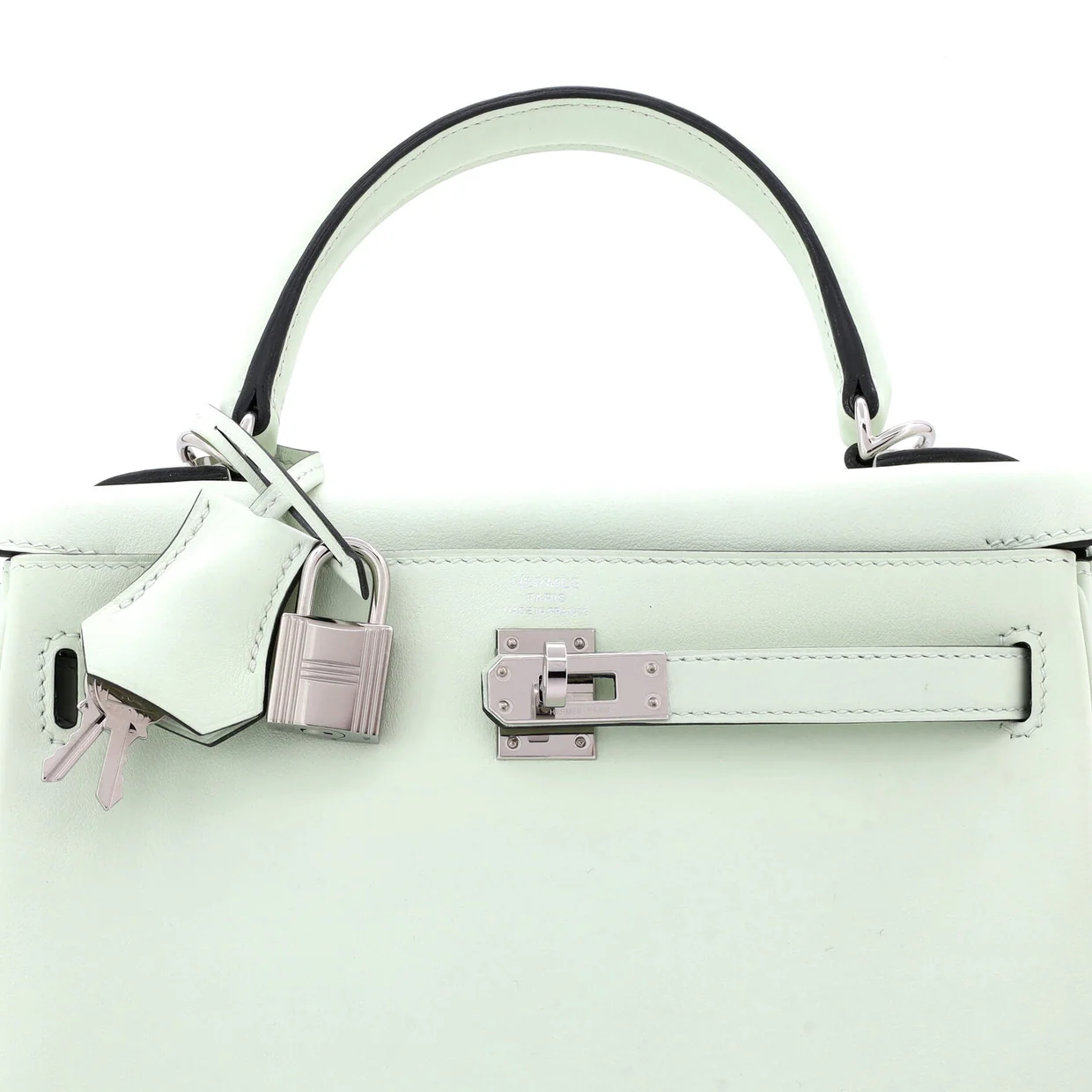 Kelly Handbag Vert Fizz Swift with Palladium Hardware 25 - Deep Luxury