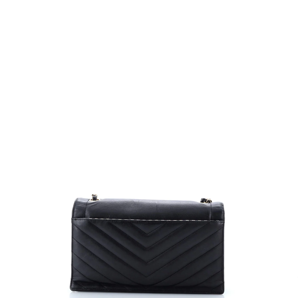 Envelope Flap Bag Chevron Calfskin Medium - Deep Luxury