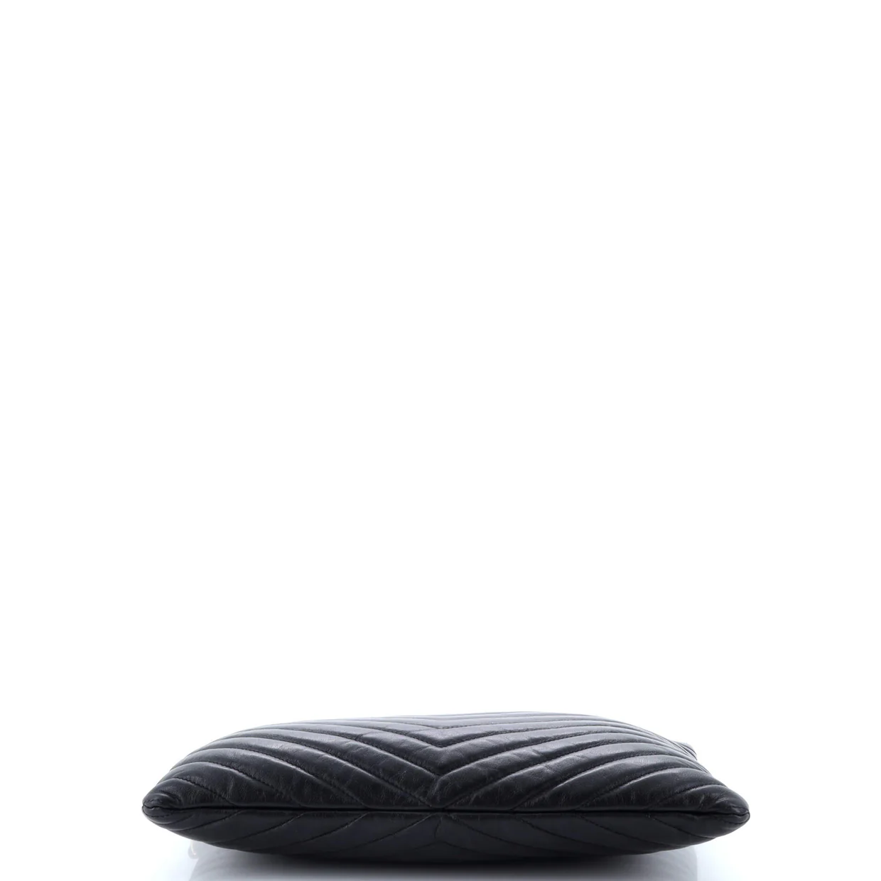 Classic Monogram Wristlet Pouch Matelasse Chevron Leather Medium - Deep Luxury