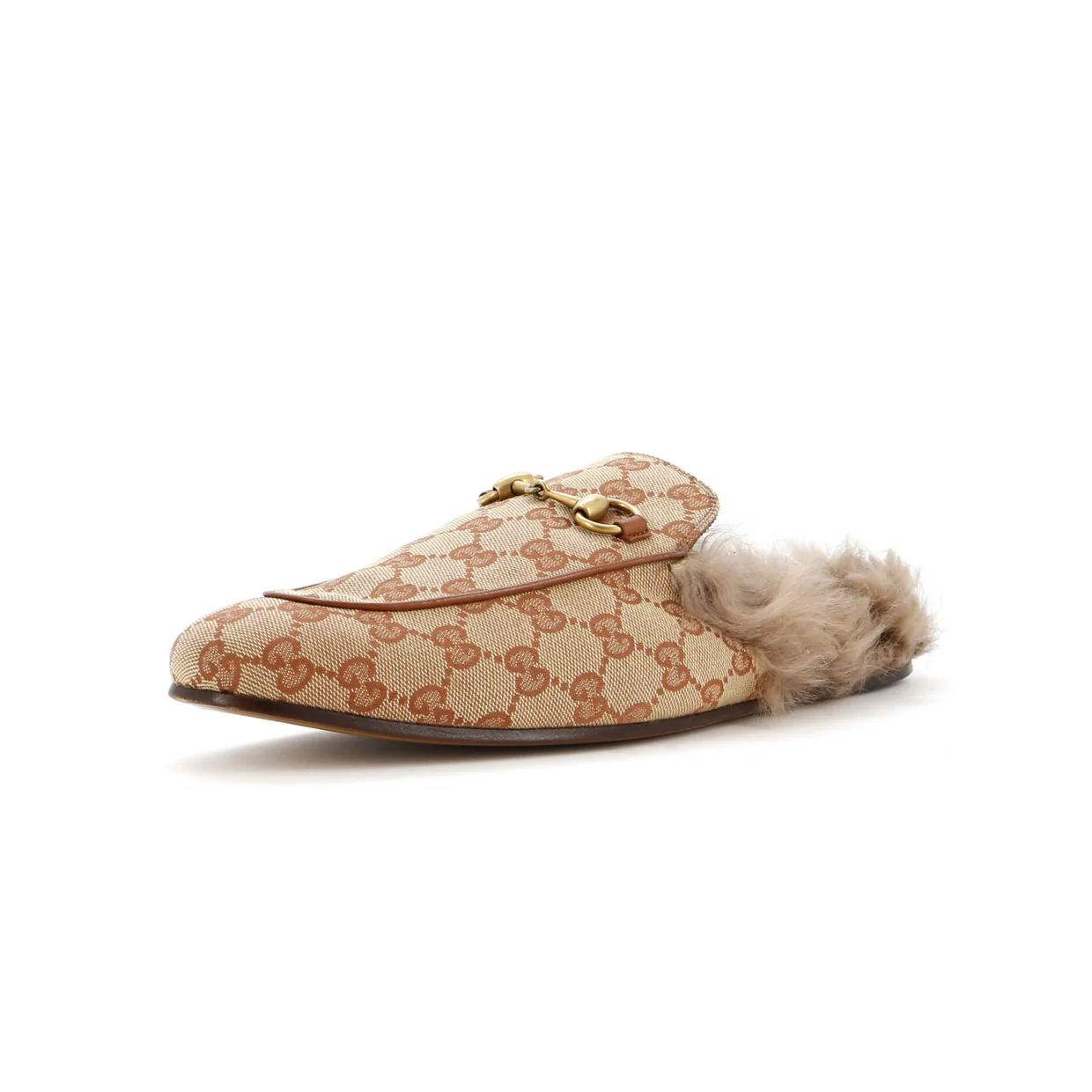 Men's Princetown Mules GG Canvas with Fur - Deep Luxury