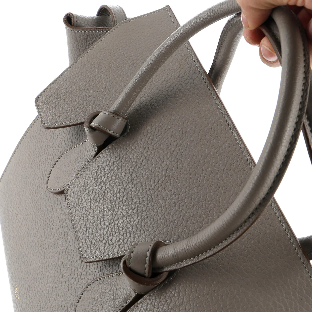 Tie Knot Tote Grainy Leather Mini - Deep Luxury