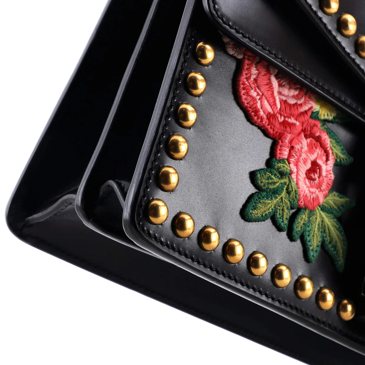 Dionysus Bag Embroidered Studded Leather Small - Deep Luxury