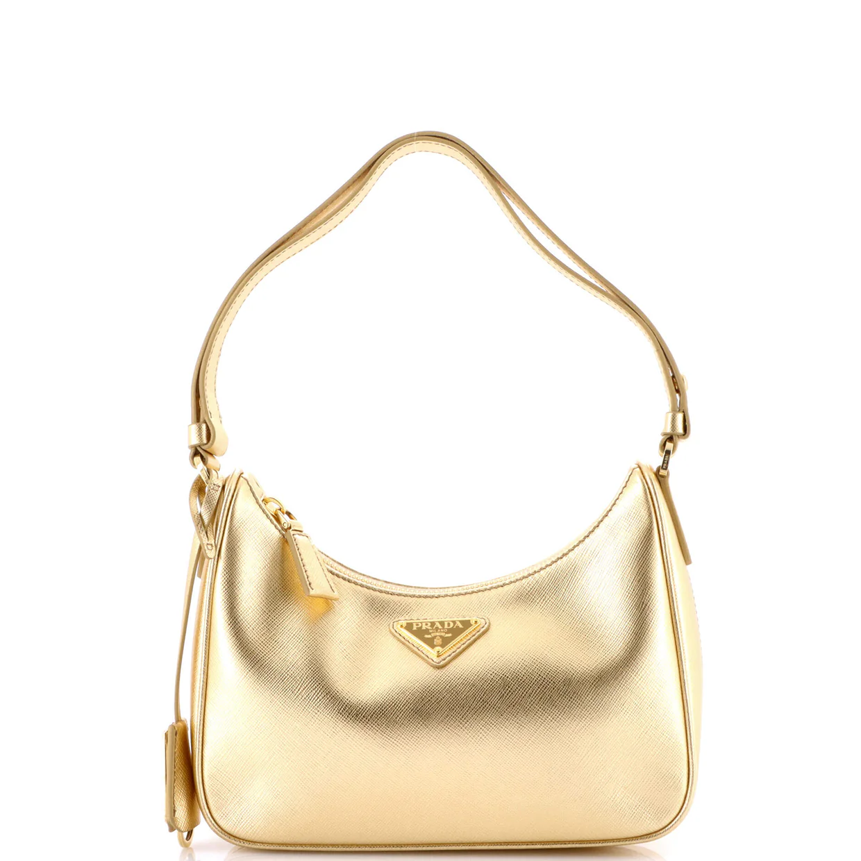 Adjustable Handle Zip Hobo Saffiano Leather Mini - Deep Luxury