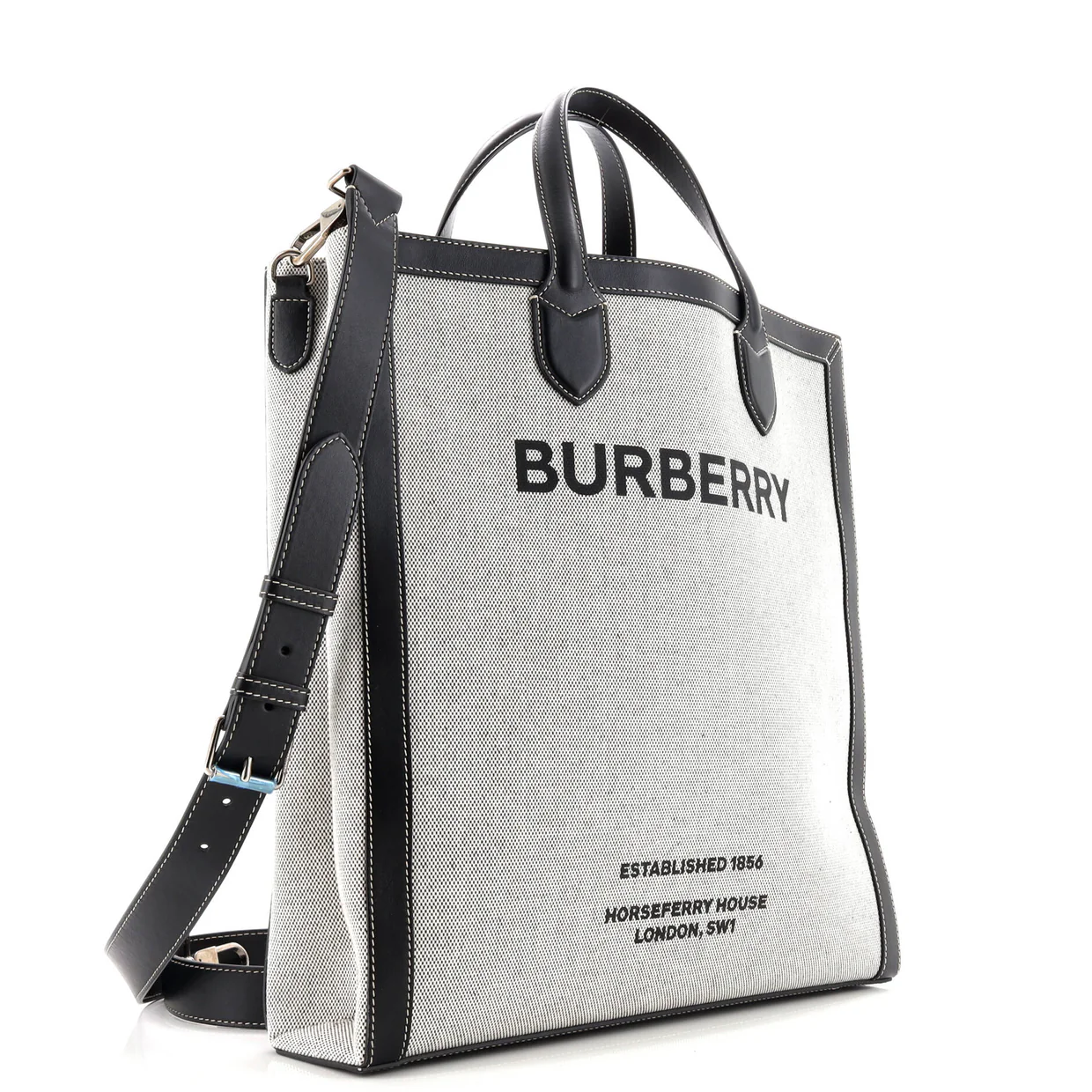 Kane Tote Horseferry Print Canvas with Leather Tall - Deep Luxury