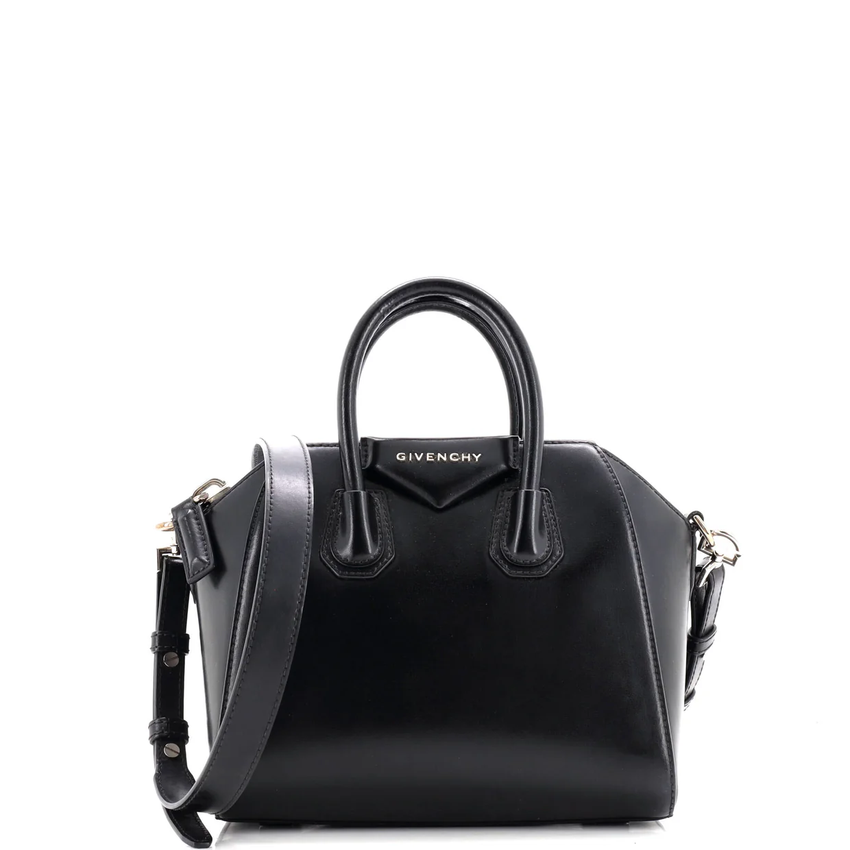 Antigona Bag Glazed Leather Mini - Deep Luxury