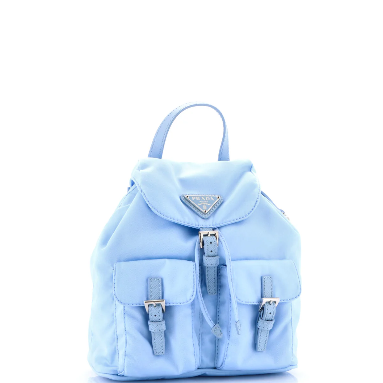 Double Pocket Backpack Chain Shoulder Bag Re-Nylon Mini - Deep Luxury