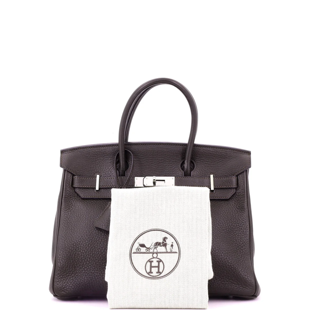 Birkin Handbag Ebene Clemence with Palladium Hardware 30 - Deep Luxury