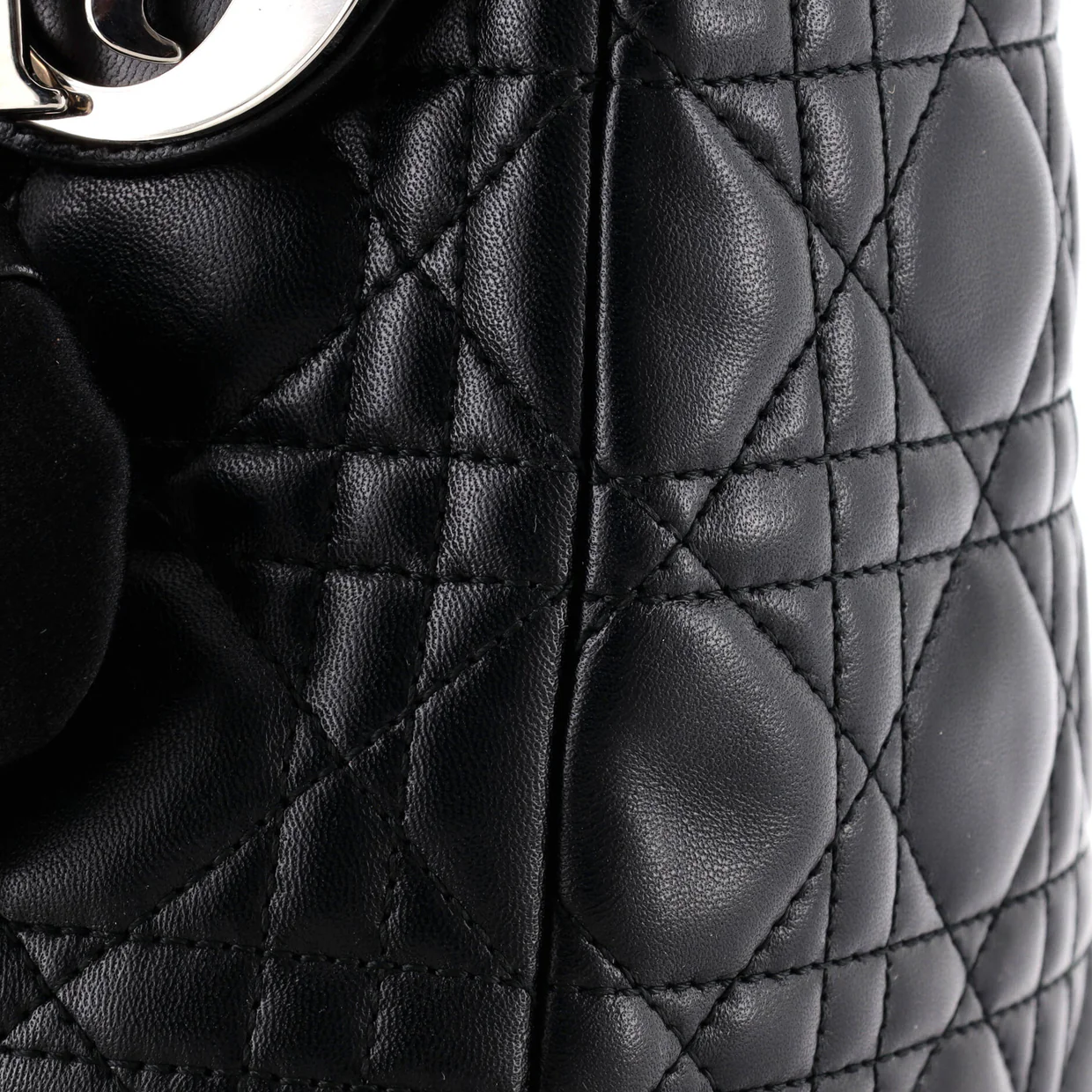 Lady Dior Bag Ruffle Cannage Quilt Lambskin Medium - Deep Luxury