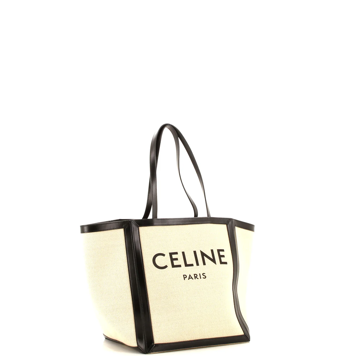Vertical Square Cabas Tote Canvas with Leather Large - Deep Luxury