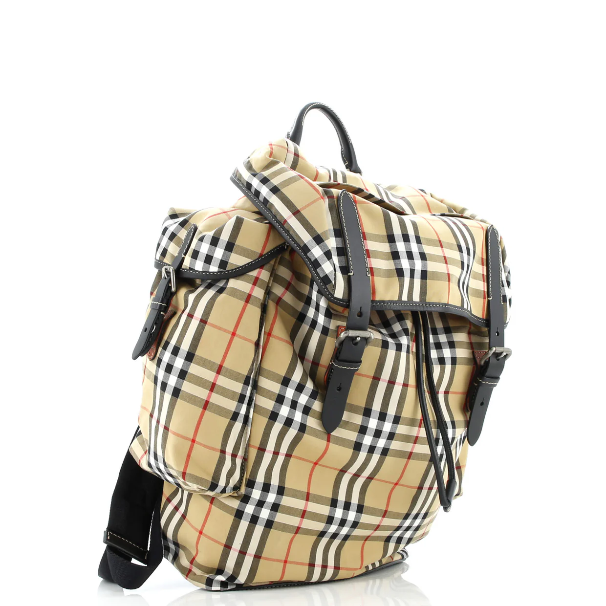 Rucksack Backpack Vintage Check Nylon Large - Deep Luxury