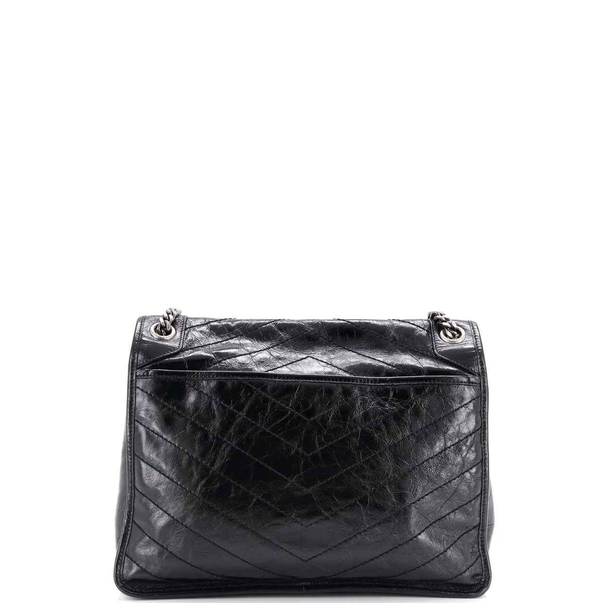 Niki Chain Flap Bag Matelasse Chevron Leather Large - Deep Luxury